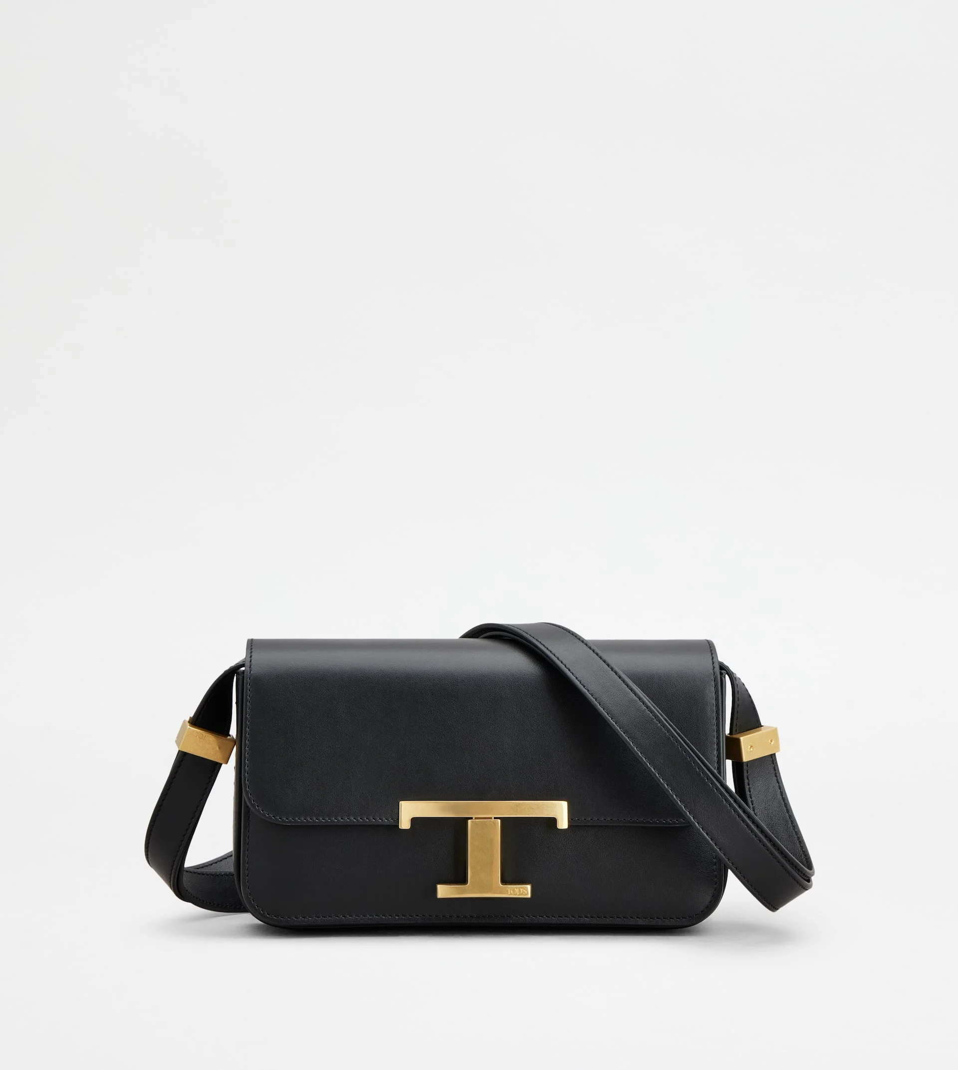 T TIMELESS CROSSBODY BAG IN LEATHER MICRO - BLACK - 1