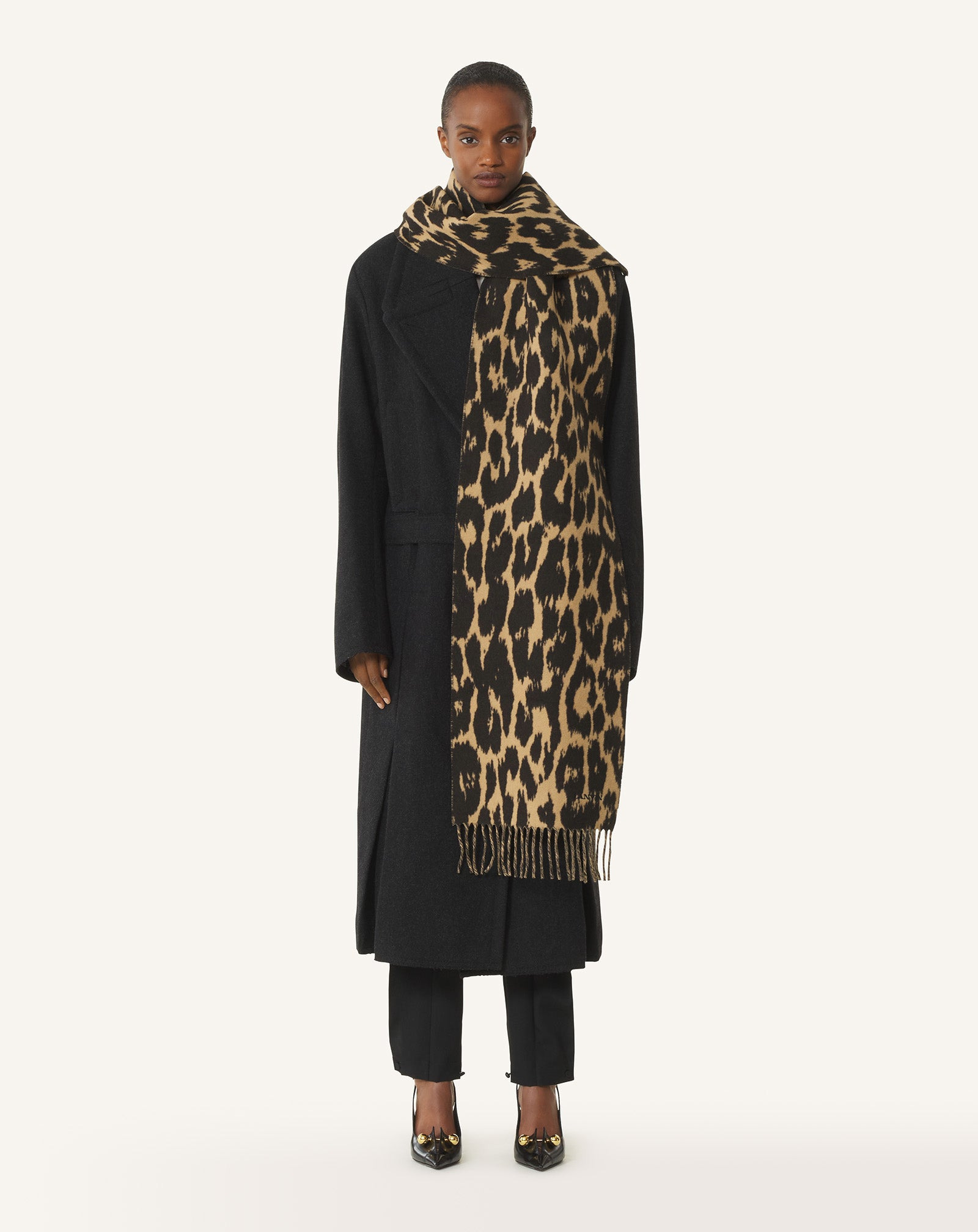 LEOPARD PRINT WOOL SCARF - 3