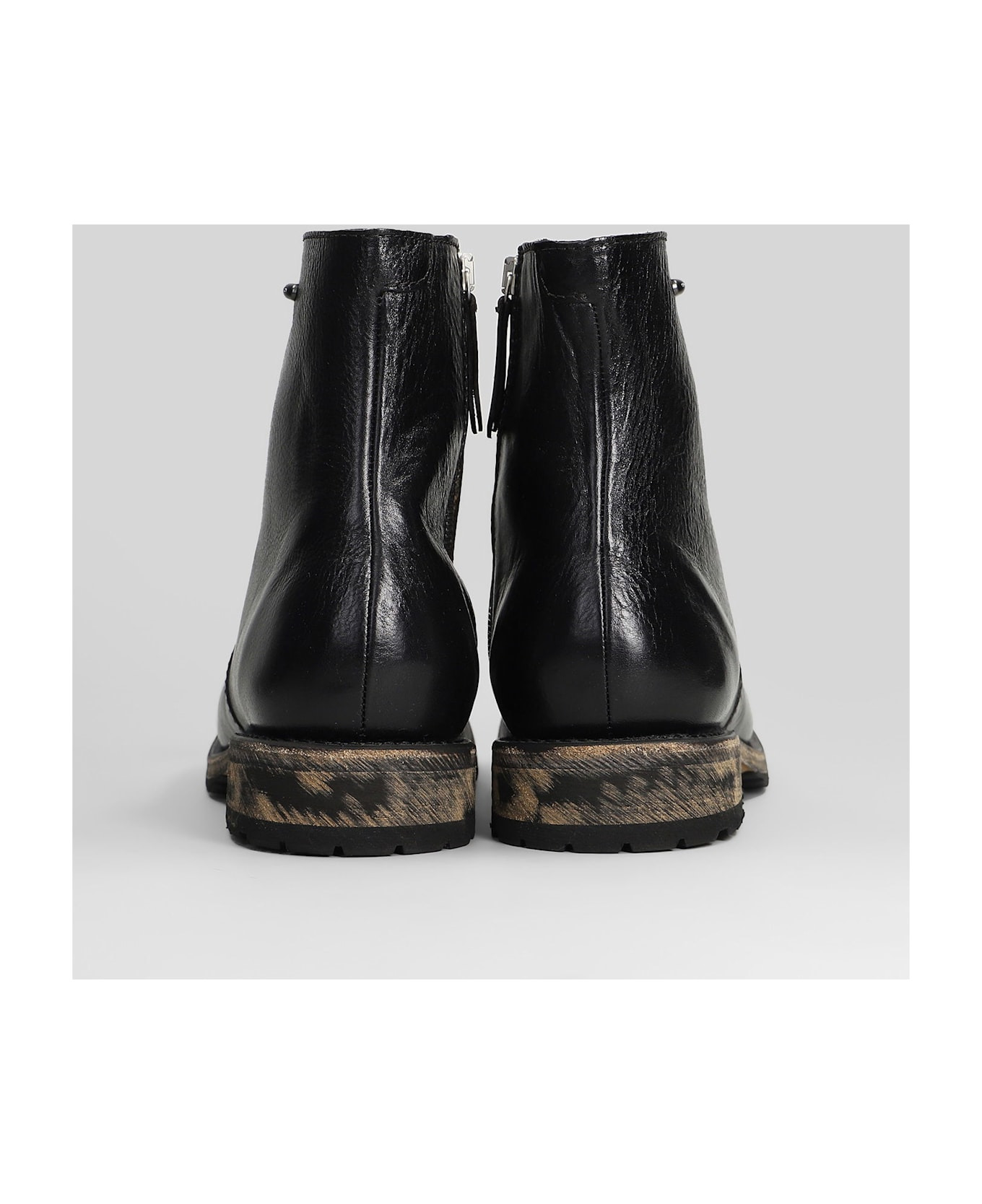Engine Boot Ankle Boots In Black Leather - 4
