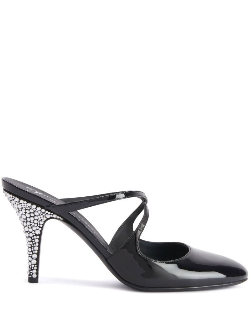 Marthe crystal 85mm mules - 1