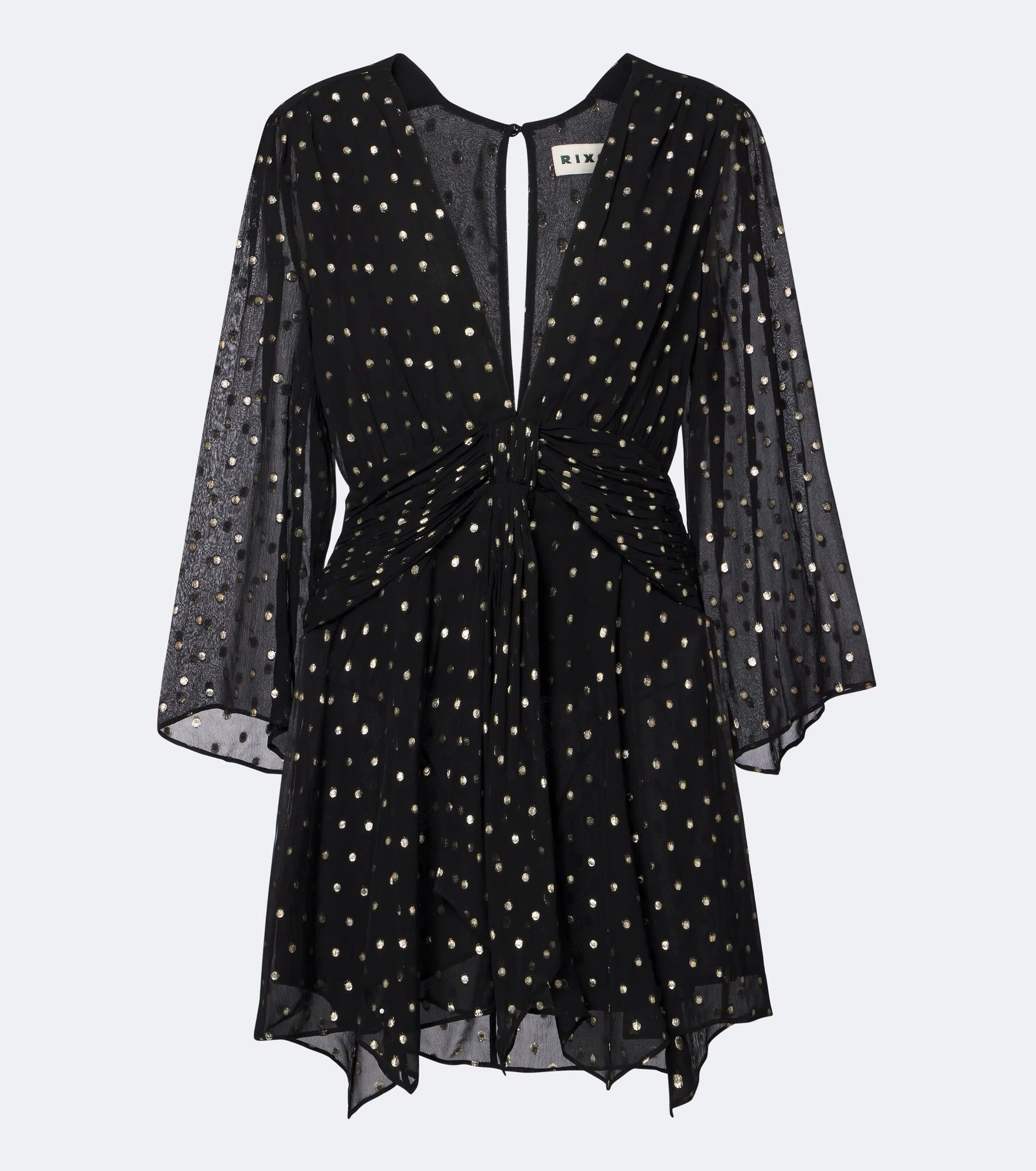 Clove polka-dot chiffon minidress - 1