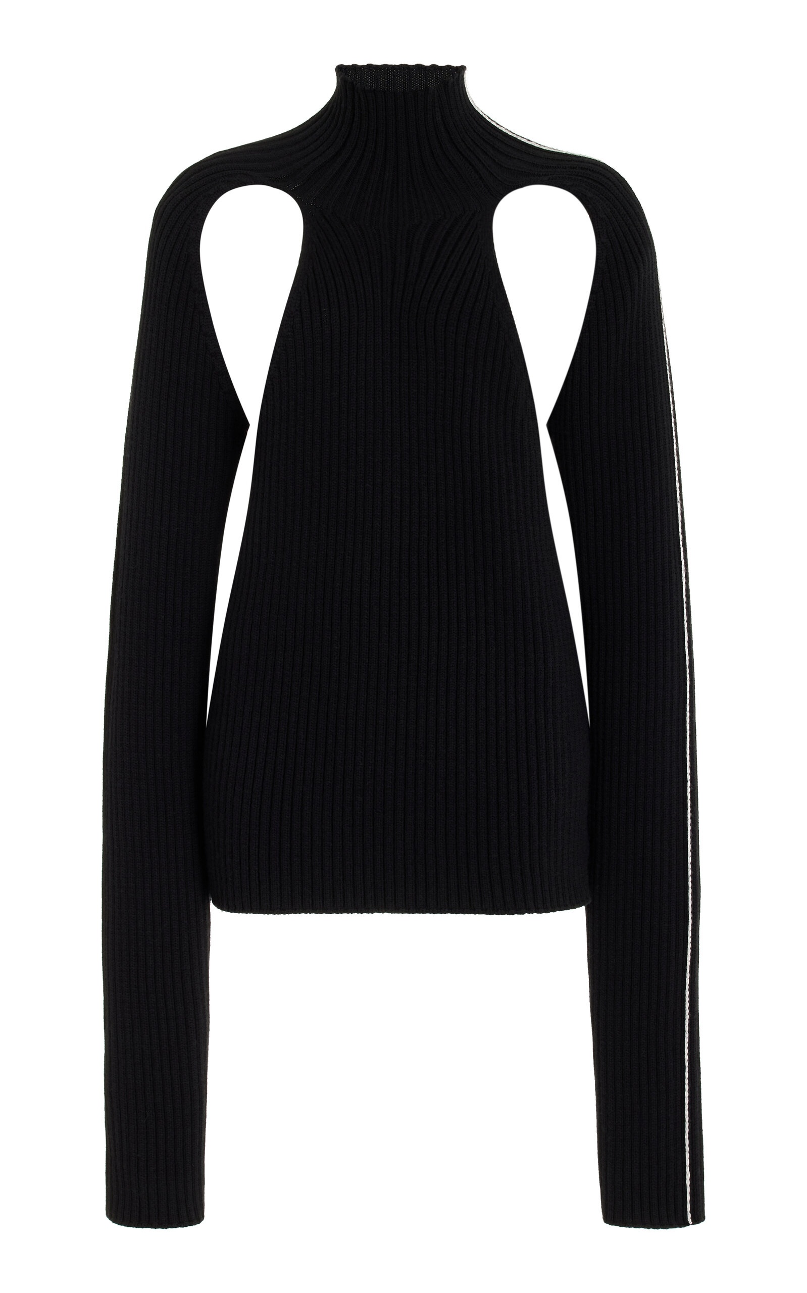 Cutout Wool Sweater black - 1