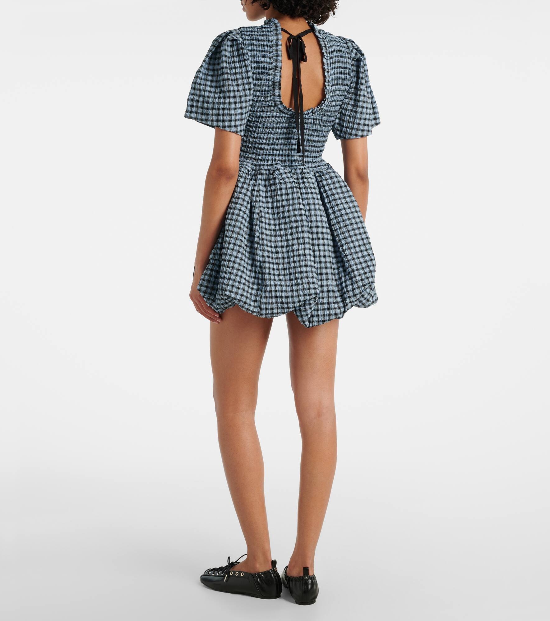 Checked seersucker minidress - 3