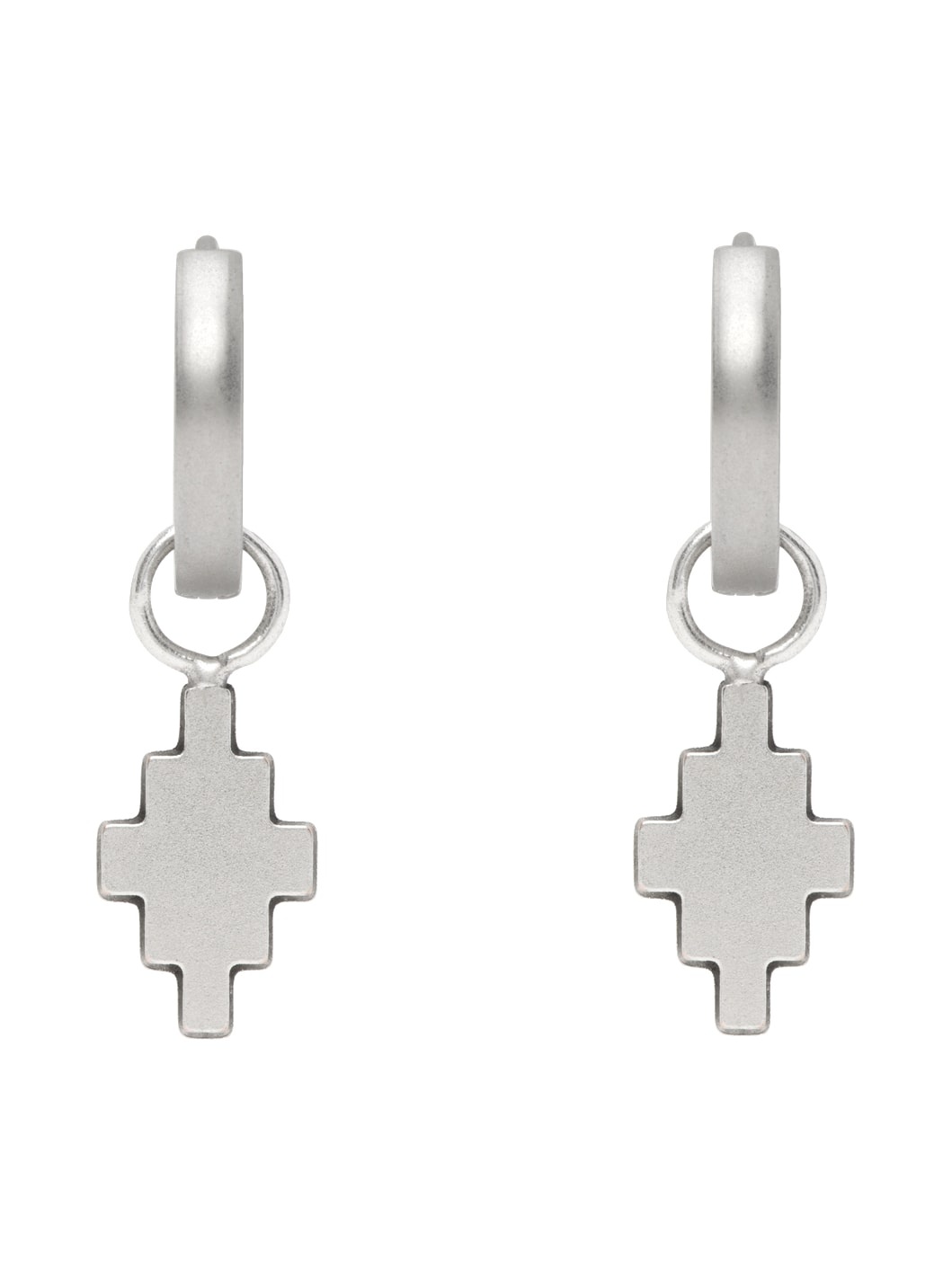 Silver Cross Pendant Earrings - 1