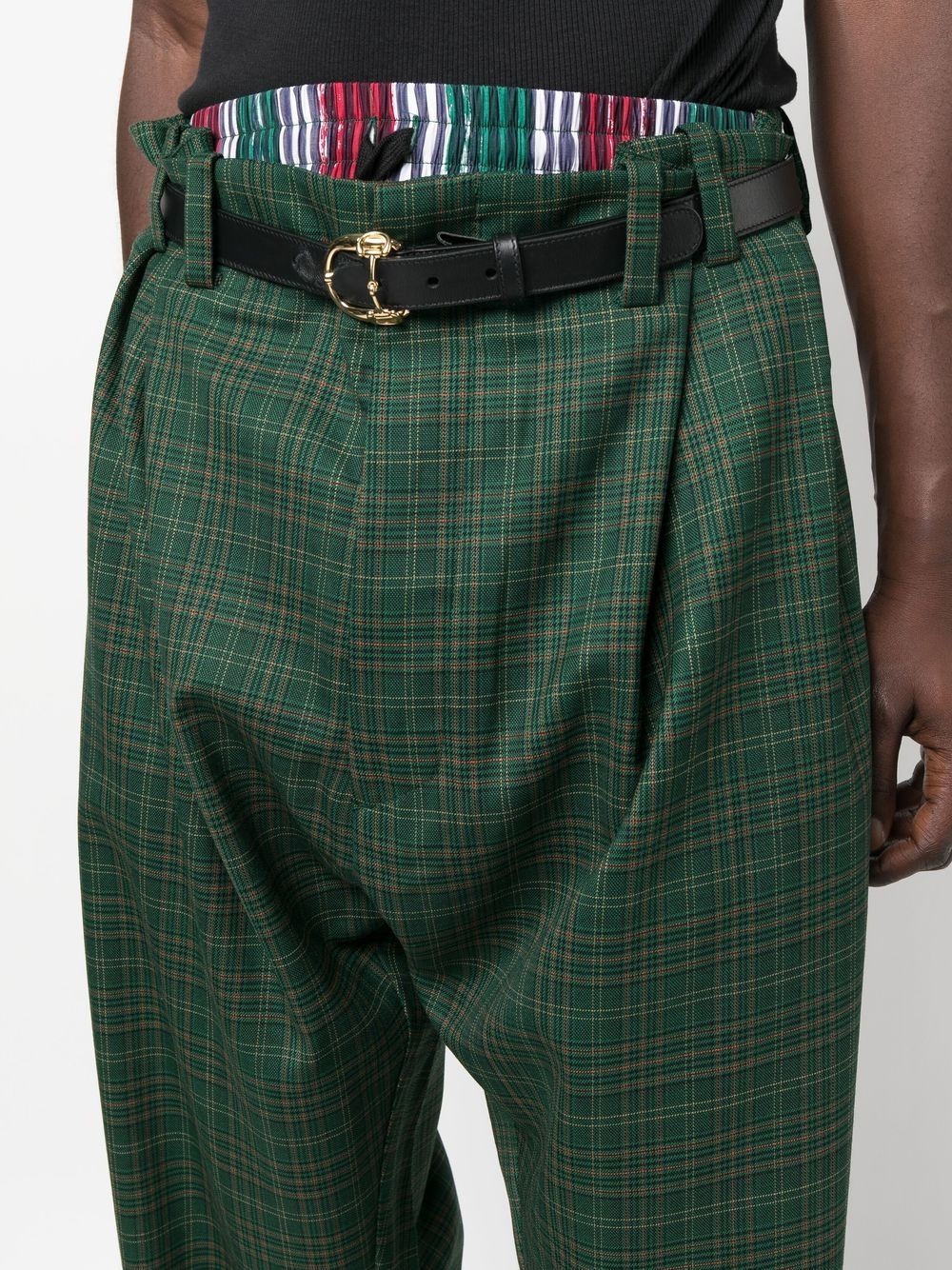 tartan-pattern tailored trousers - 5