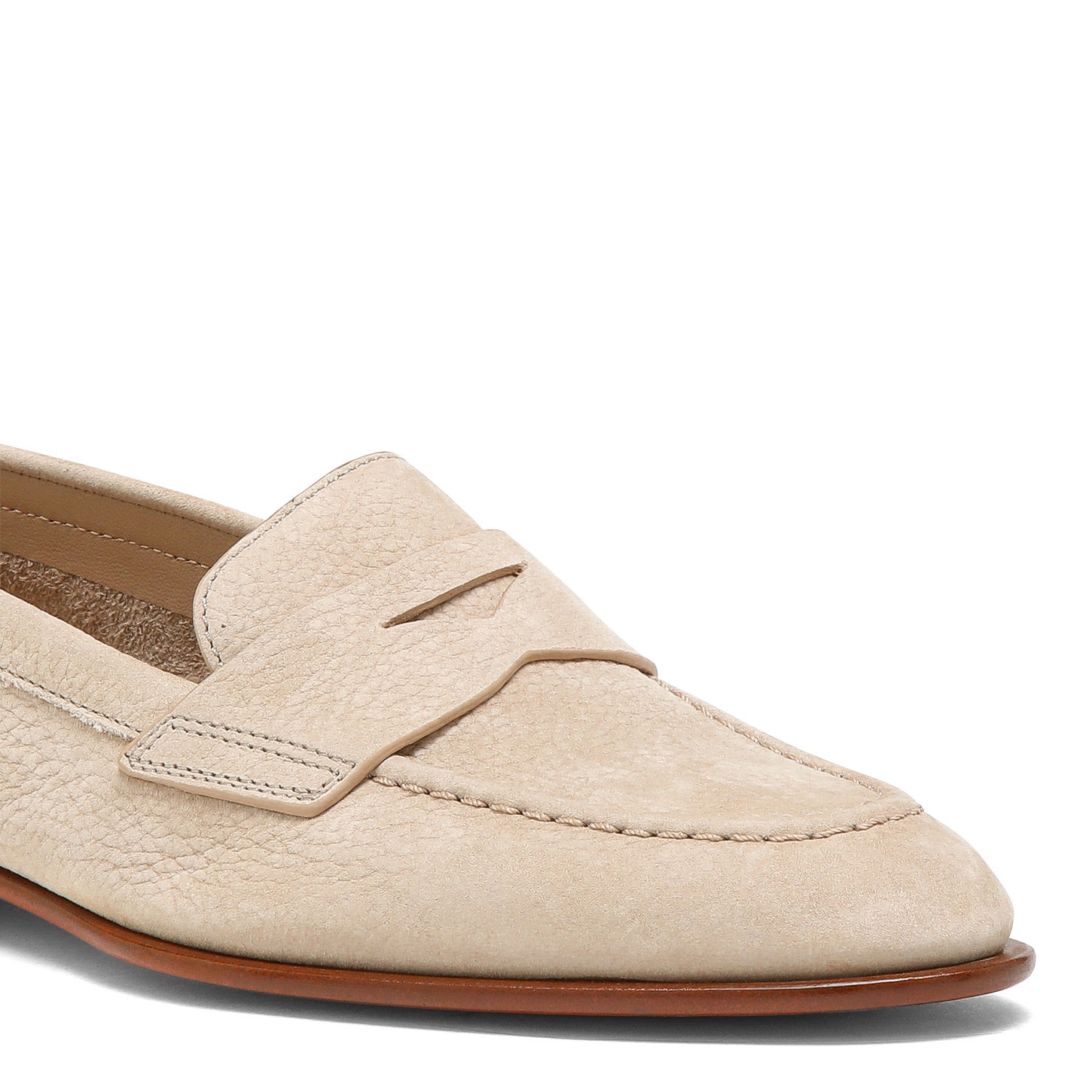 Women's pink nubuck penny loafer - 6