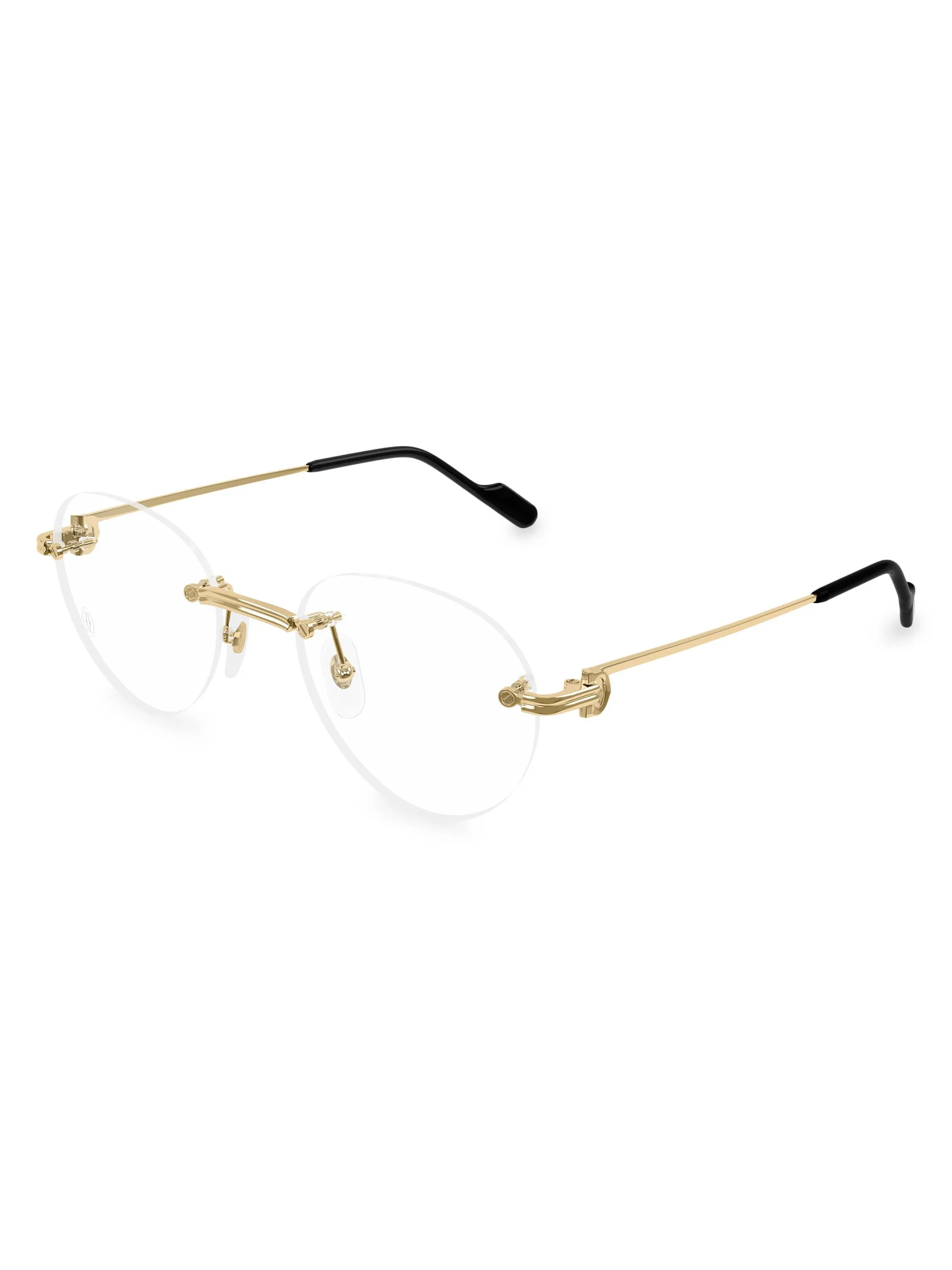 Women's Première de 55MM Round Glasses - Clear Gold - 1