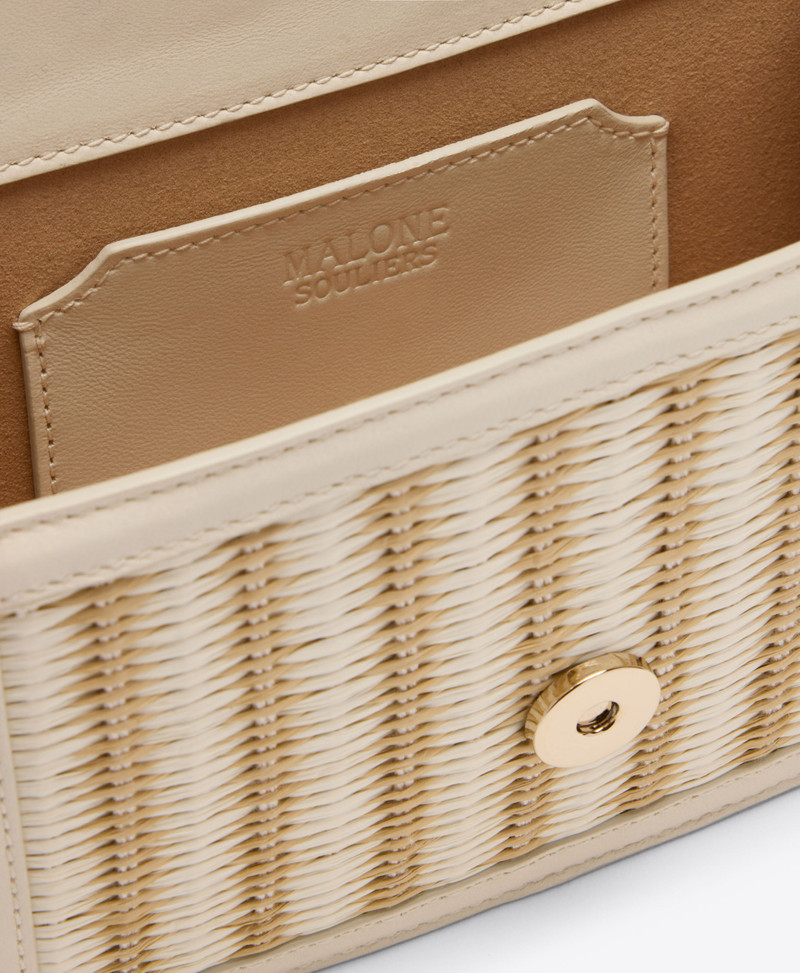 Audrey Cream Striped Raffia Mini Handbag 5