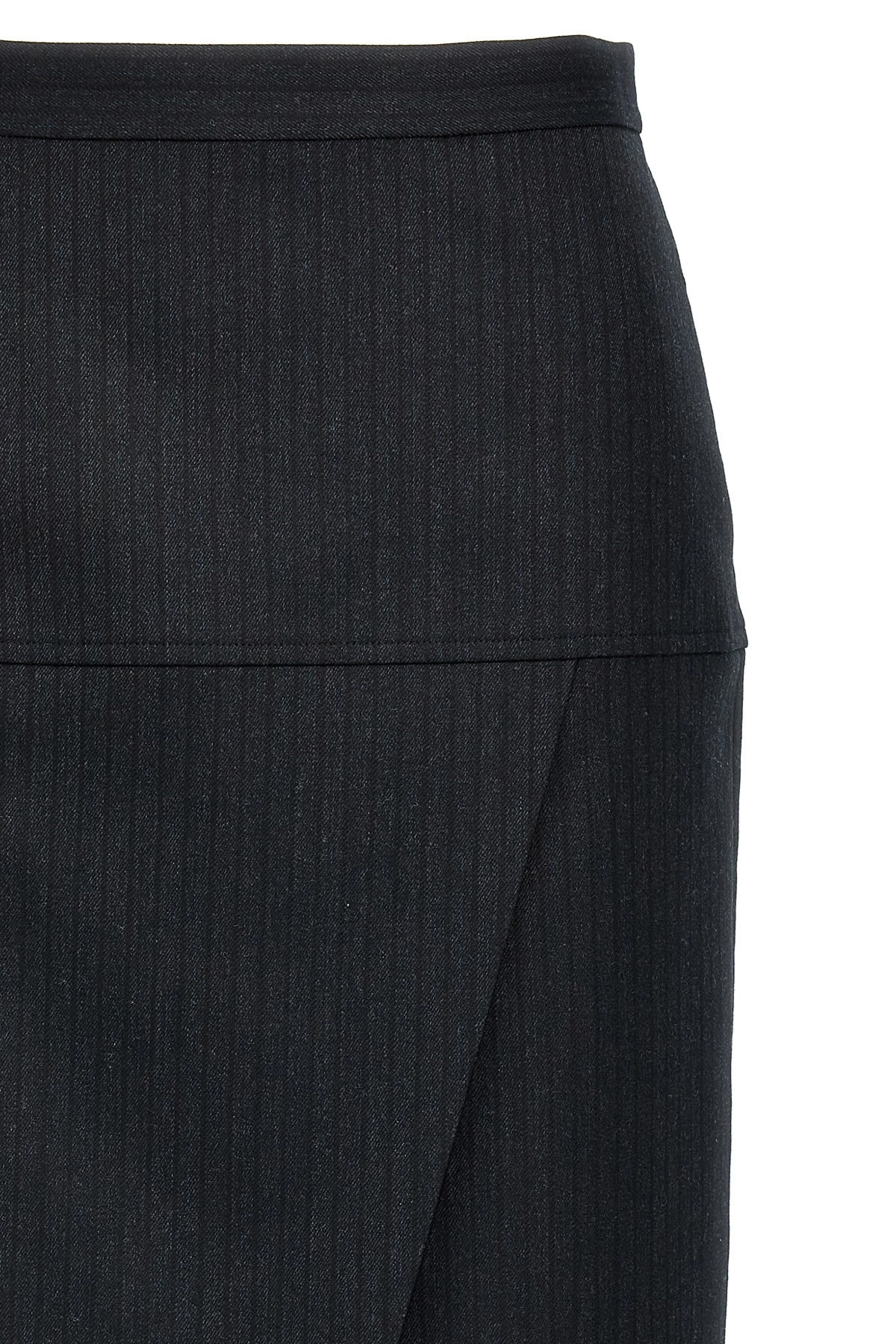 Pinstriped wool skirt - 4