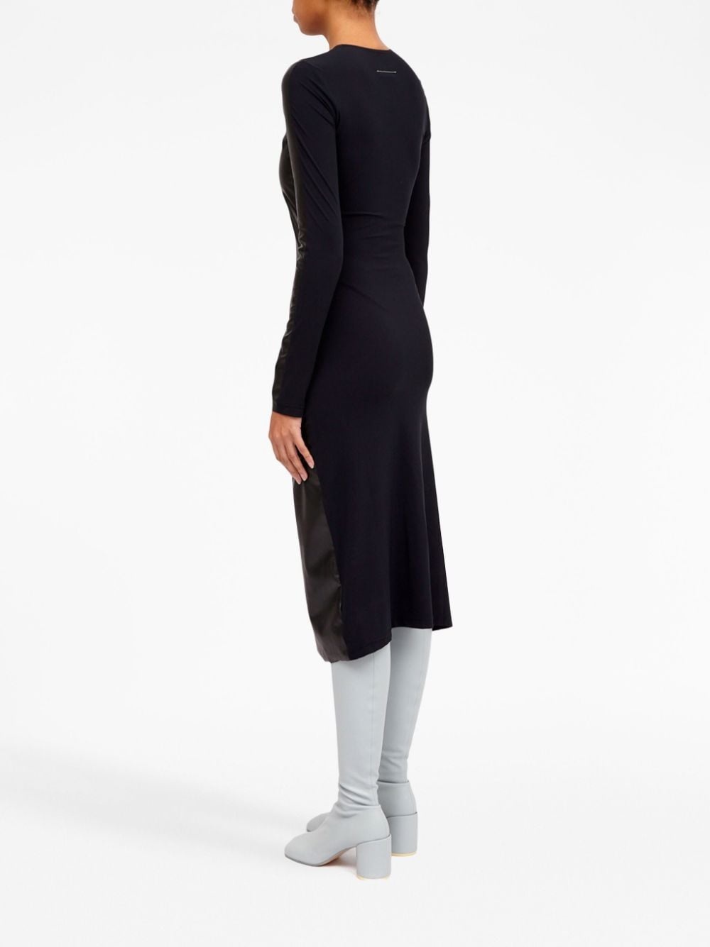 faux leather midi dress - 5