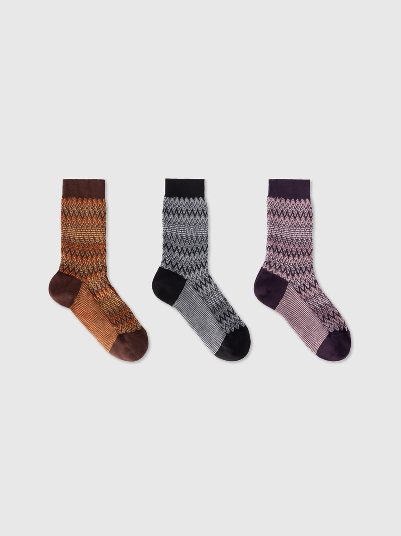 Set of three short socks in a cotton blend 1