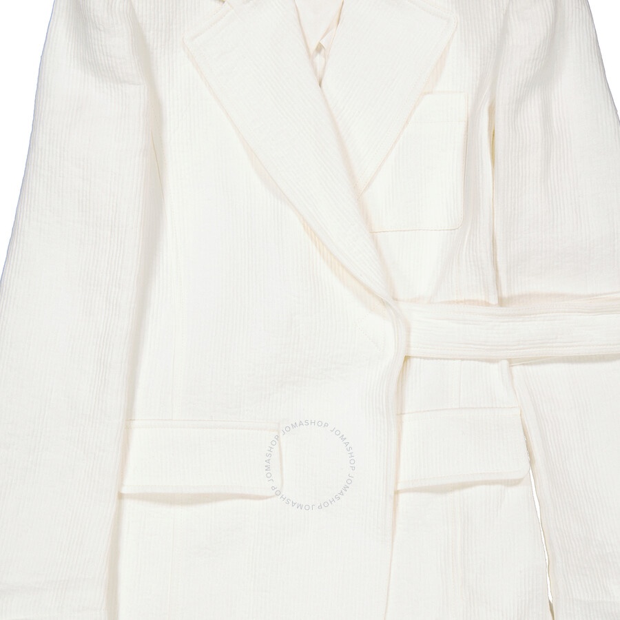Chloe Ladies Iconic Milk Tie-Closure Tailored Linen Jacket - 7