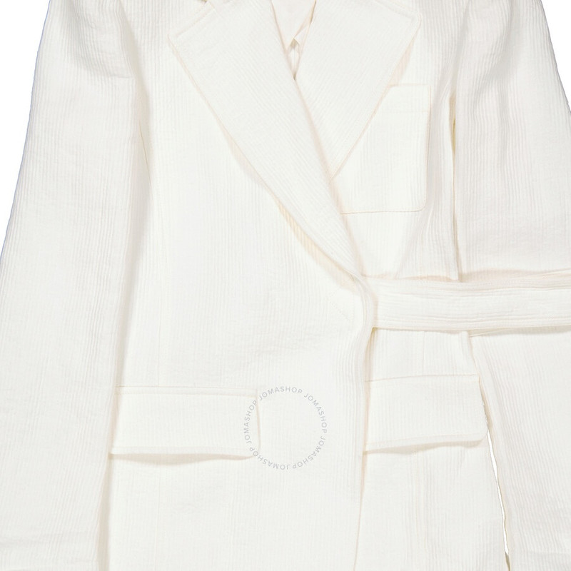 Chloe Ladies Iconic Milk Tie-Closure Tailored Linen Jacket 7