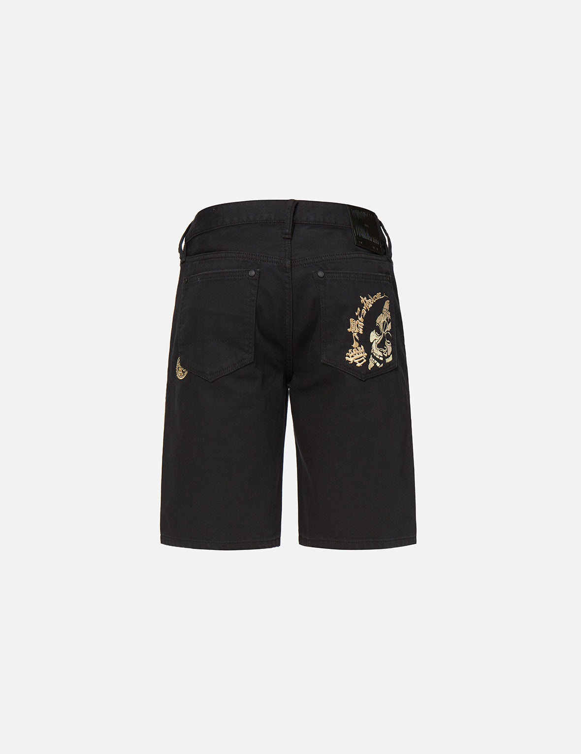 Hannya Skull Embroidered Denim Shorts - 2