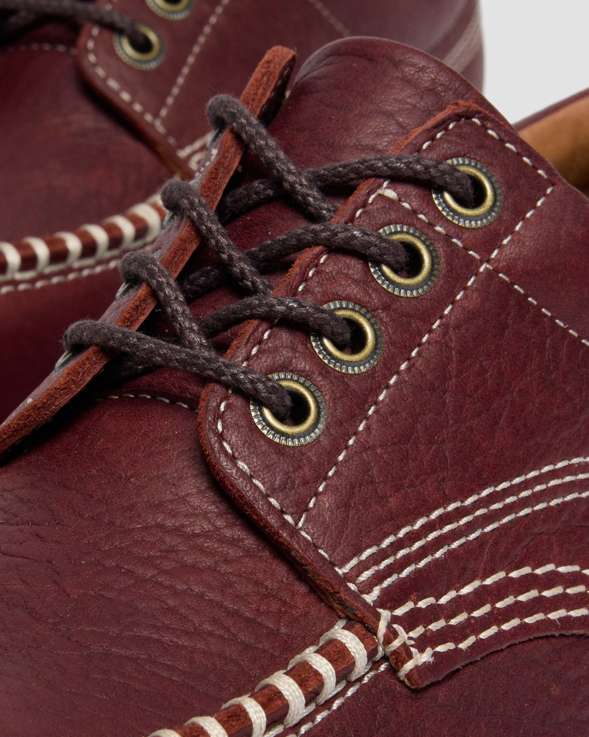 LOWELL WILD GRAIN LEATHER LACE UP MOC TOE SHOES - 7