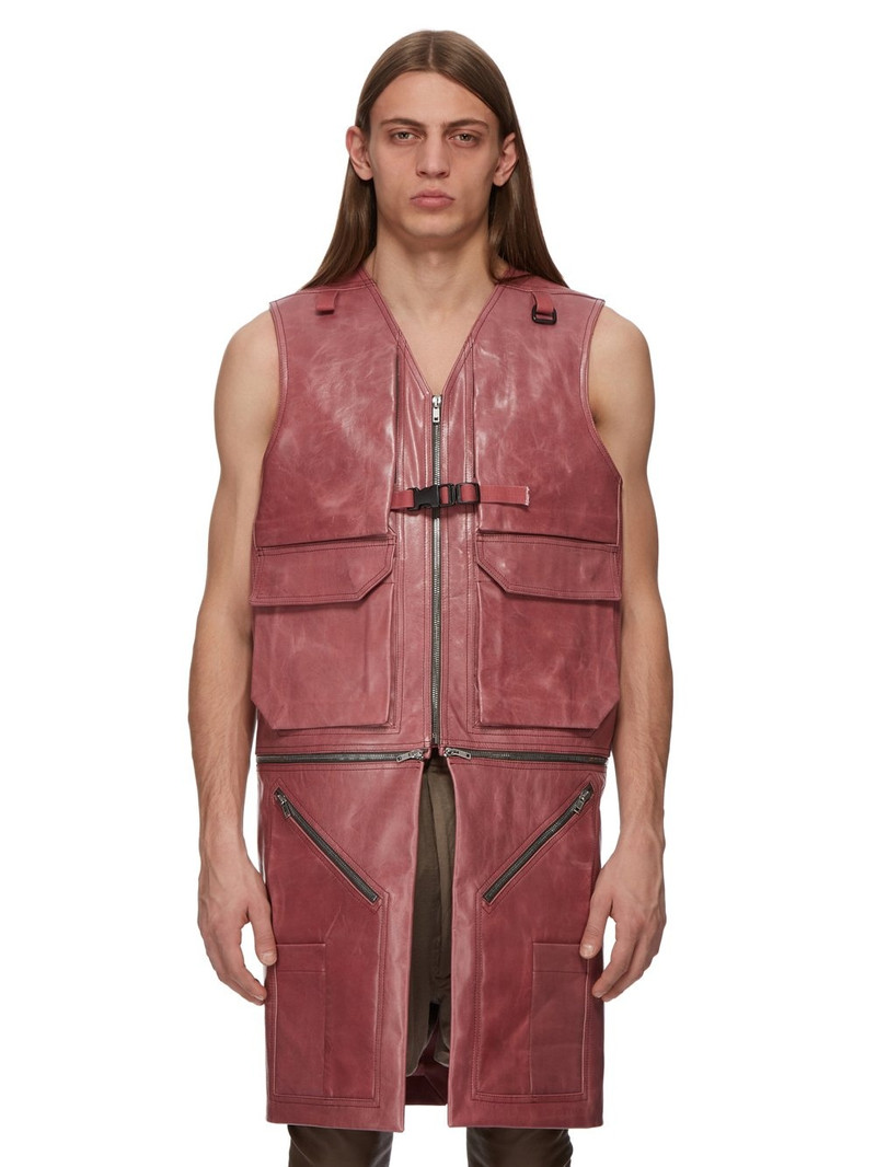 Pink Porterville Utility Leather Vest 1
