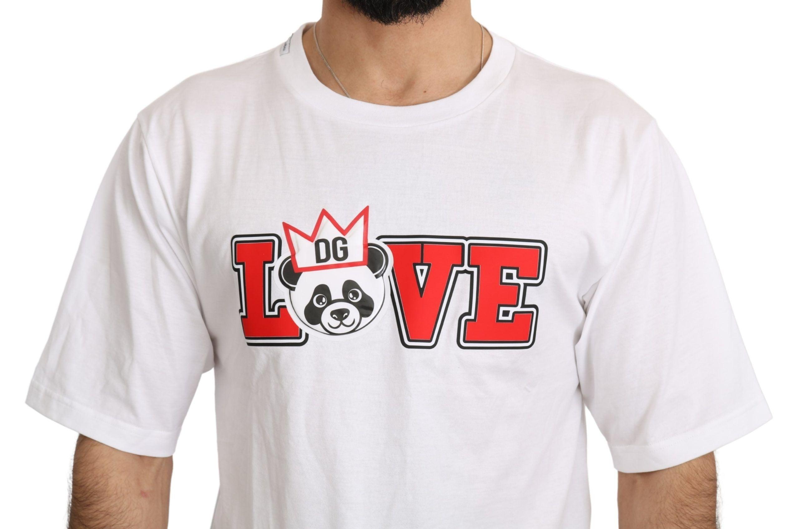 Dolce & Gabbana White Love Panda Print Top T-shirt - 4