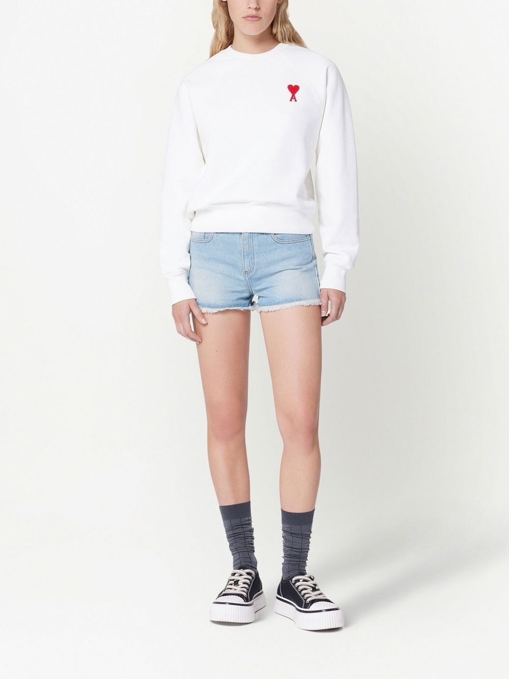 raw-cut mini shorts - 2