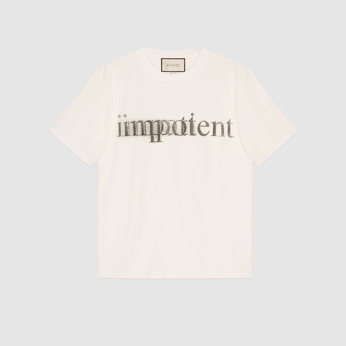 'impatient/impotent' print oversize T-shirt - 1