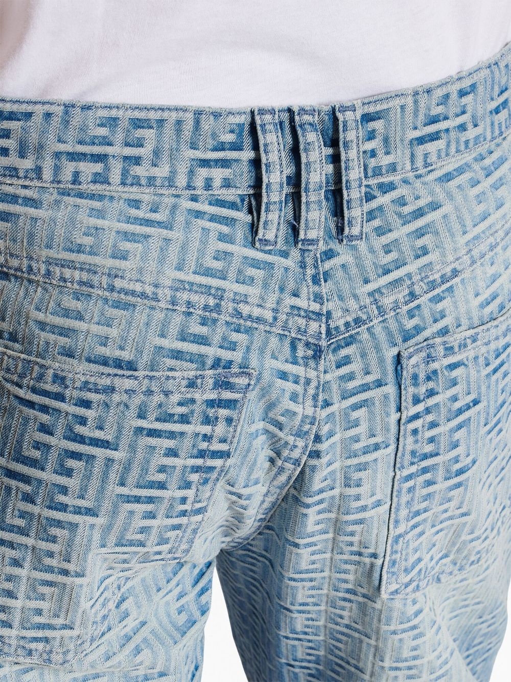 monogram-jacquard straight-leg jeans - 6