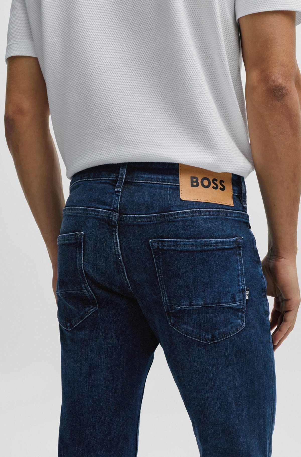 EXTRA-SLIM-FIT JEANS IN INDIGO SUPER-STRETCH DENIM - 5