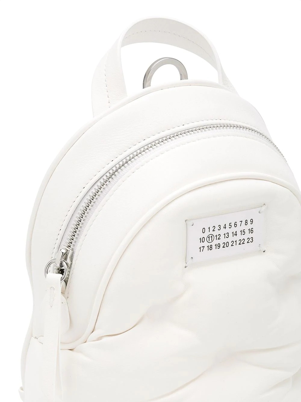 quilted-effect logo-patch mini backpack - 4