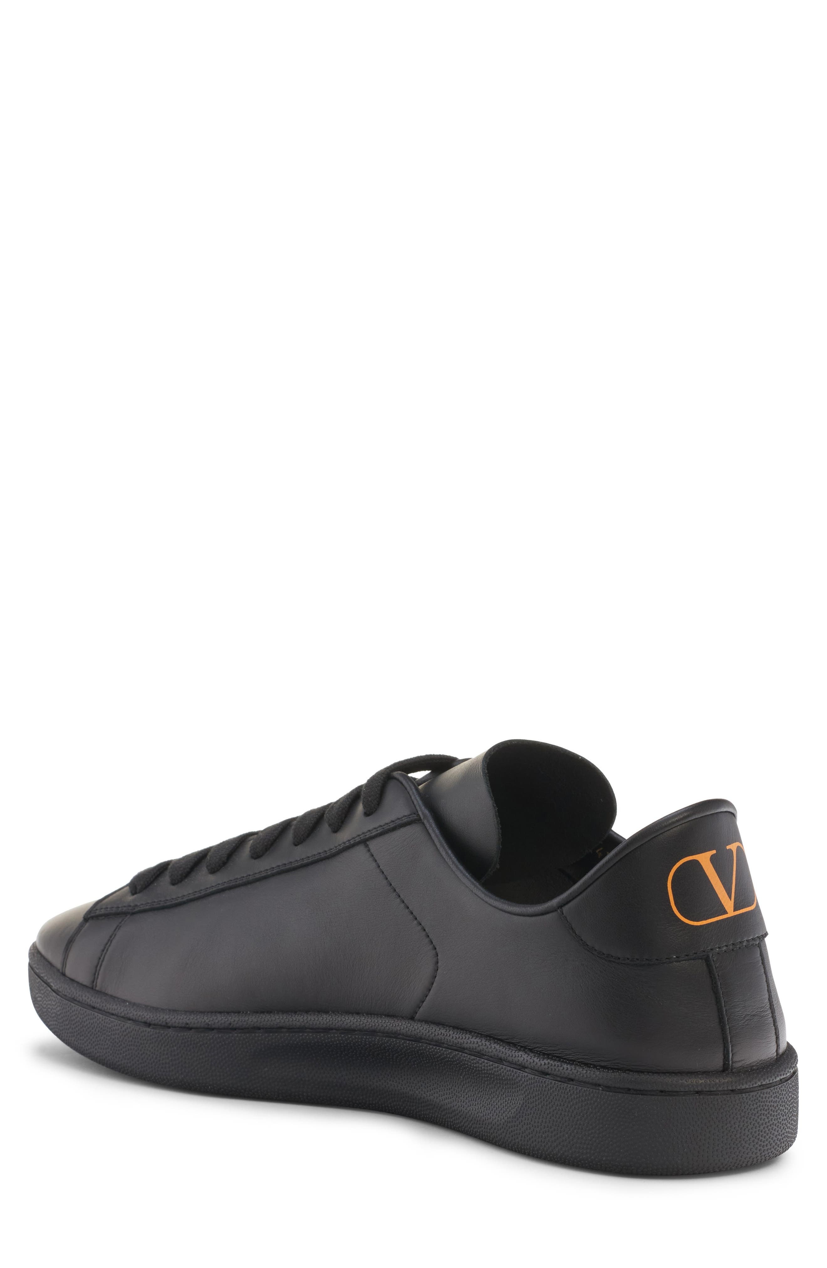 Valentino Garavani Calfskin Leather Sneaker in Nero/Pumpkin/Nero at Nordstrom - 2