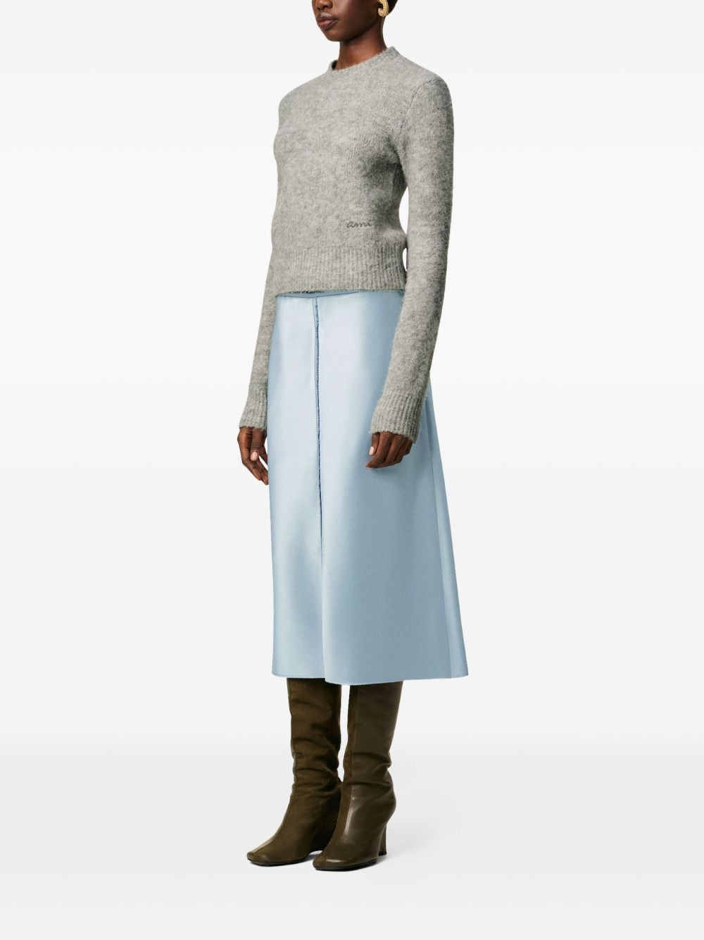 raw-edge midi skirt - 3