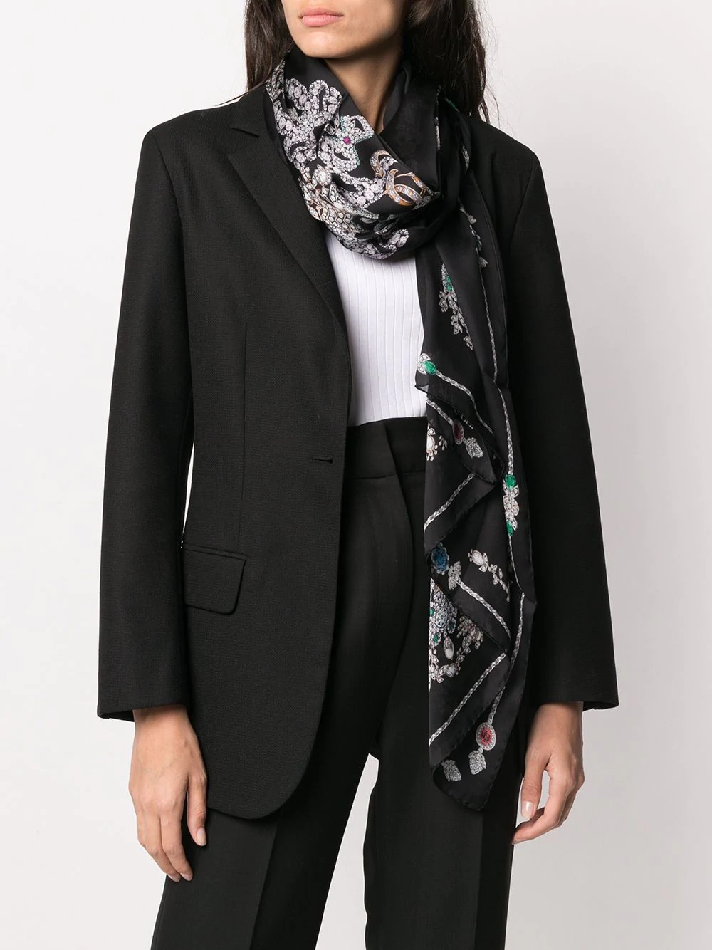 skeleton print scarf - 2