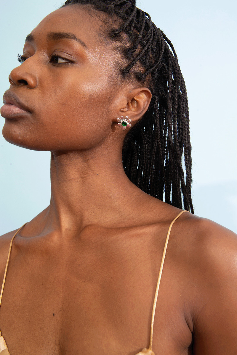 Collina Strada LIGHT ROSE SQUASHED BLOSSOM EARRING outlook