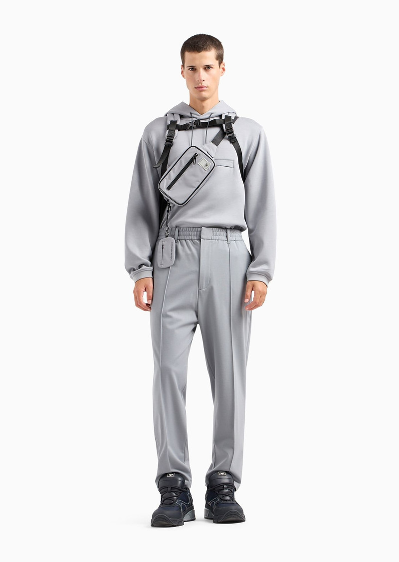 EMPORIO ARMANI Travel Essentials trousers in a viscose jersey blend with ribs and elasticated waist outlook