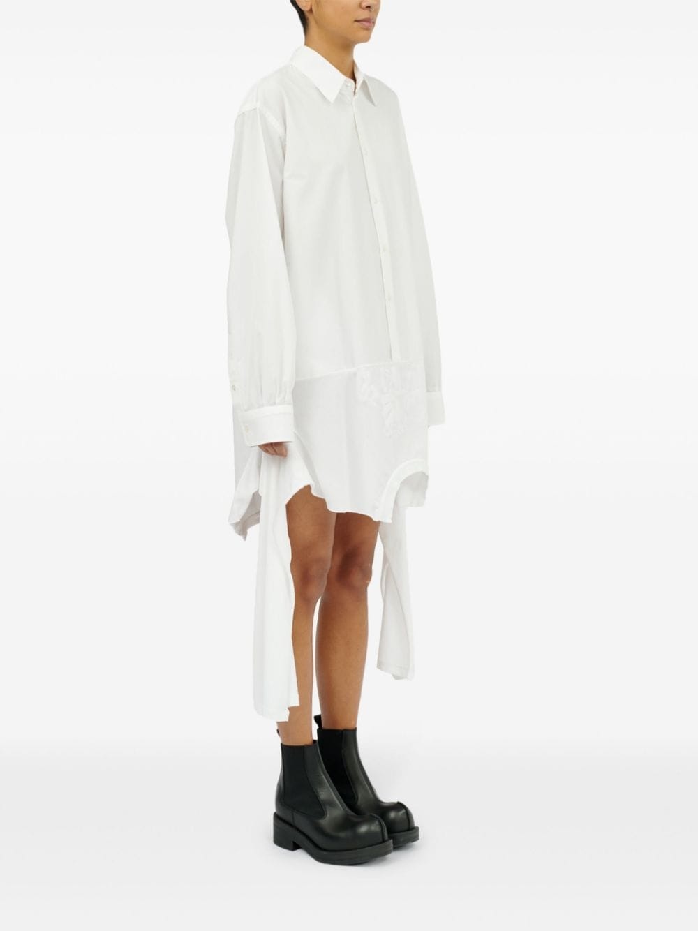 asymmetric cotton shirt dress - 3