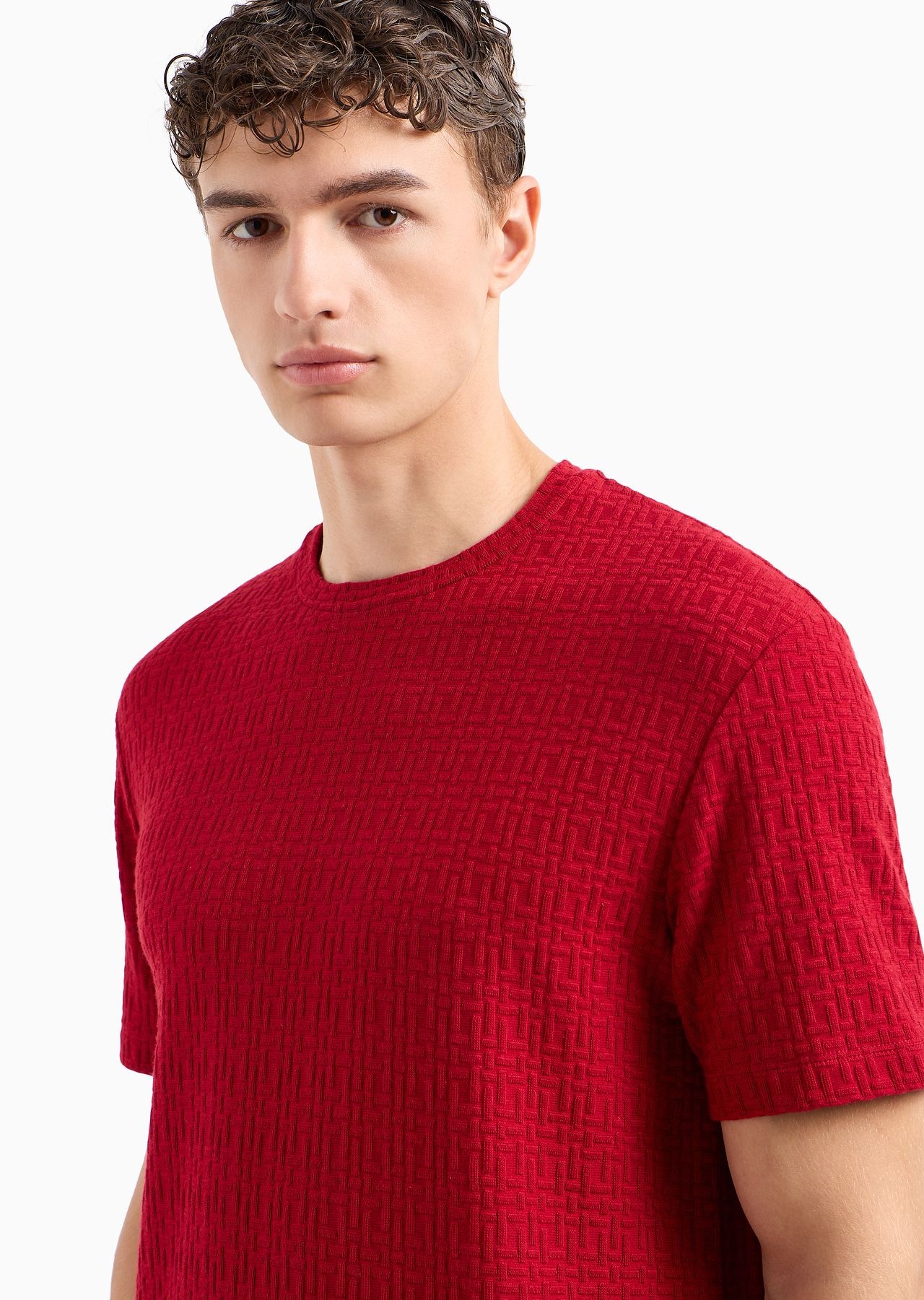 Viscose and cashmere jacquard jersey crew-neck T-shirt - 6
