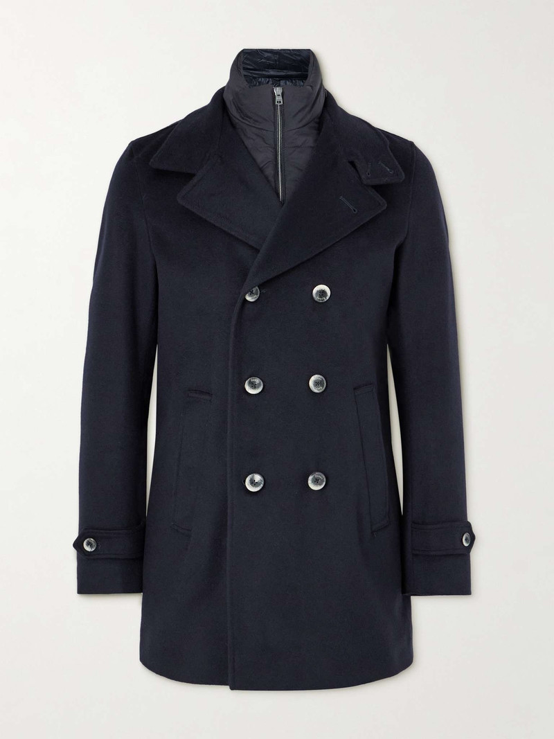 Brushed Wool and Cashmere-Blend Peacoat 1