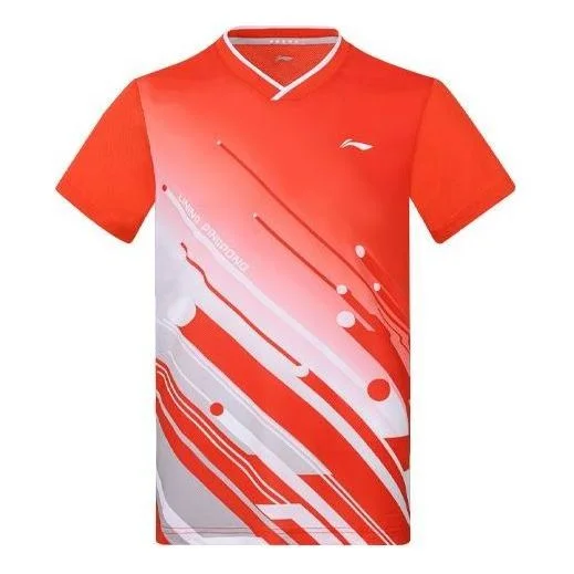 Li-Ning National Team Table Tennis Jersey T-Shirt 'Red White' AAYS017-2 - 1