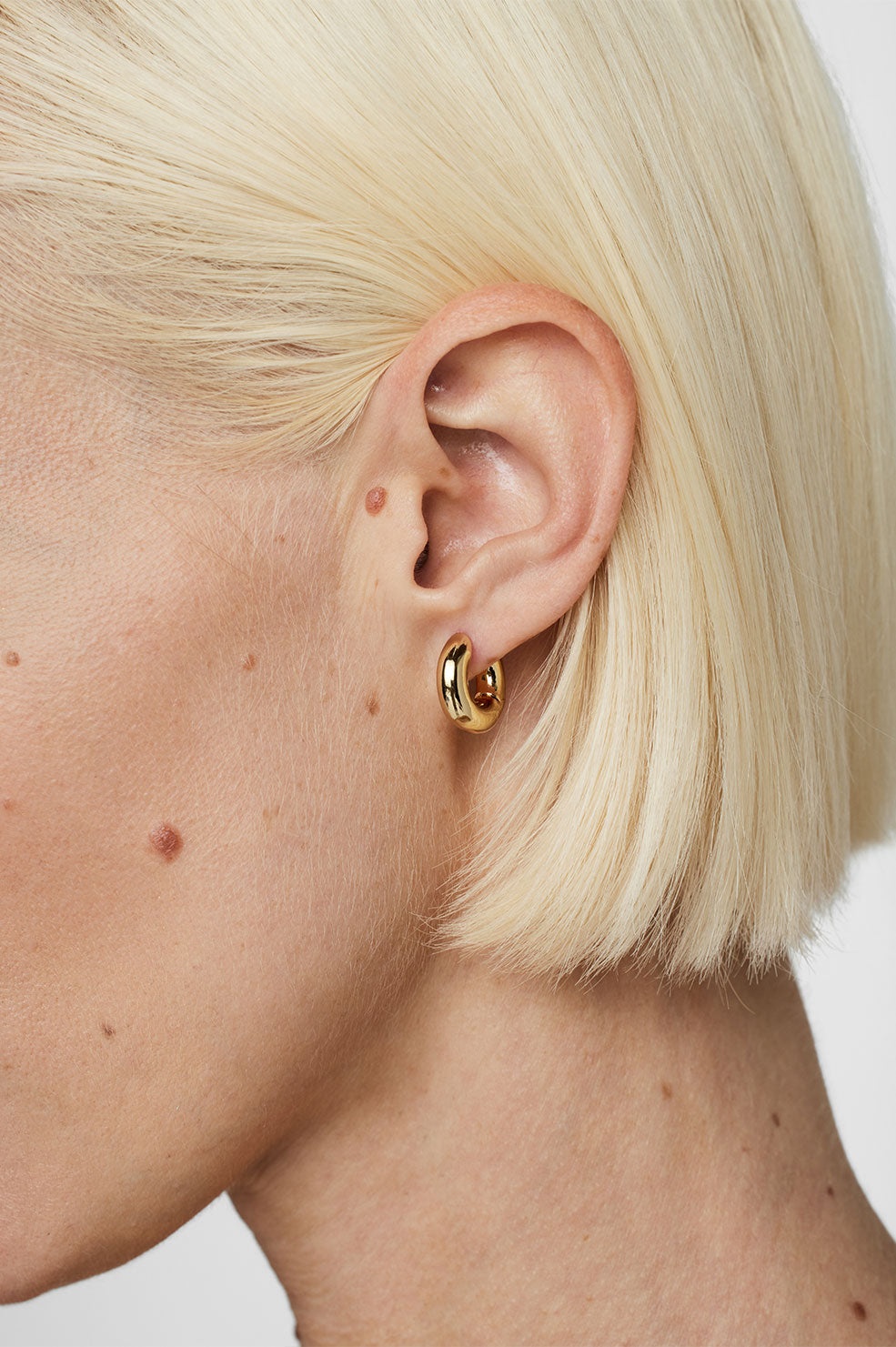 Small Bold Link Hoops - Gold - 2