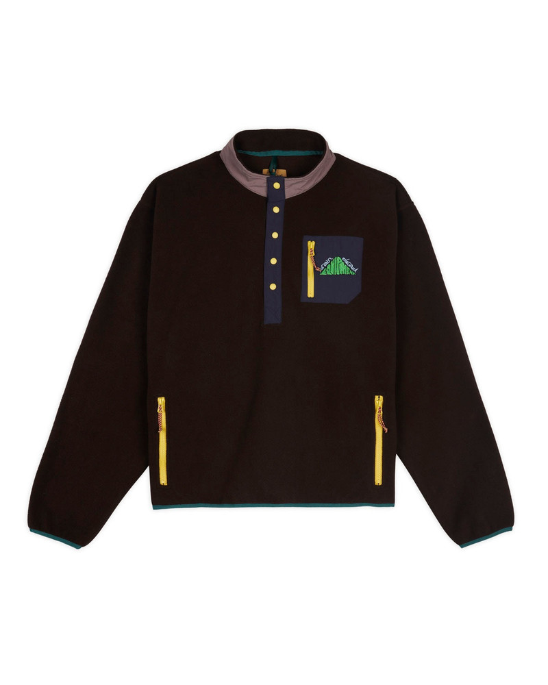 Brain Dead Equipment Fleece Pullover Jacket - Brown 1