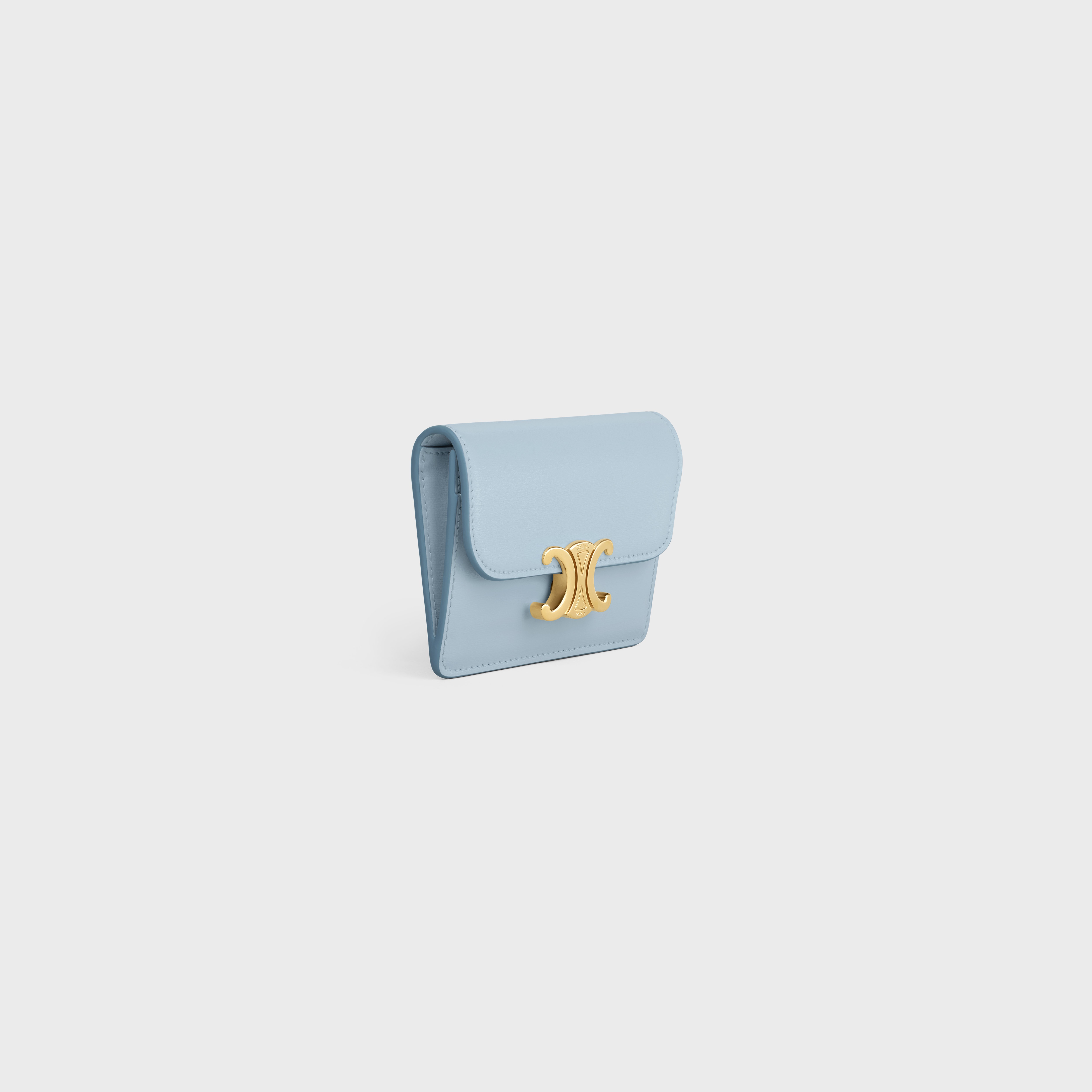 CARD HOLDER WITH FLAP TRIOMPHE in Shiny calfskin - 2