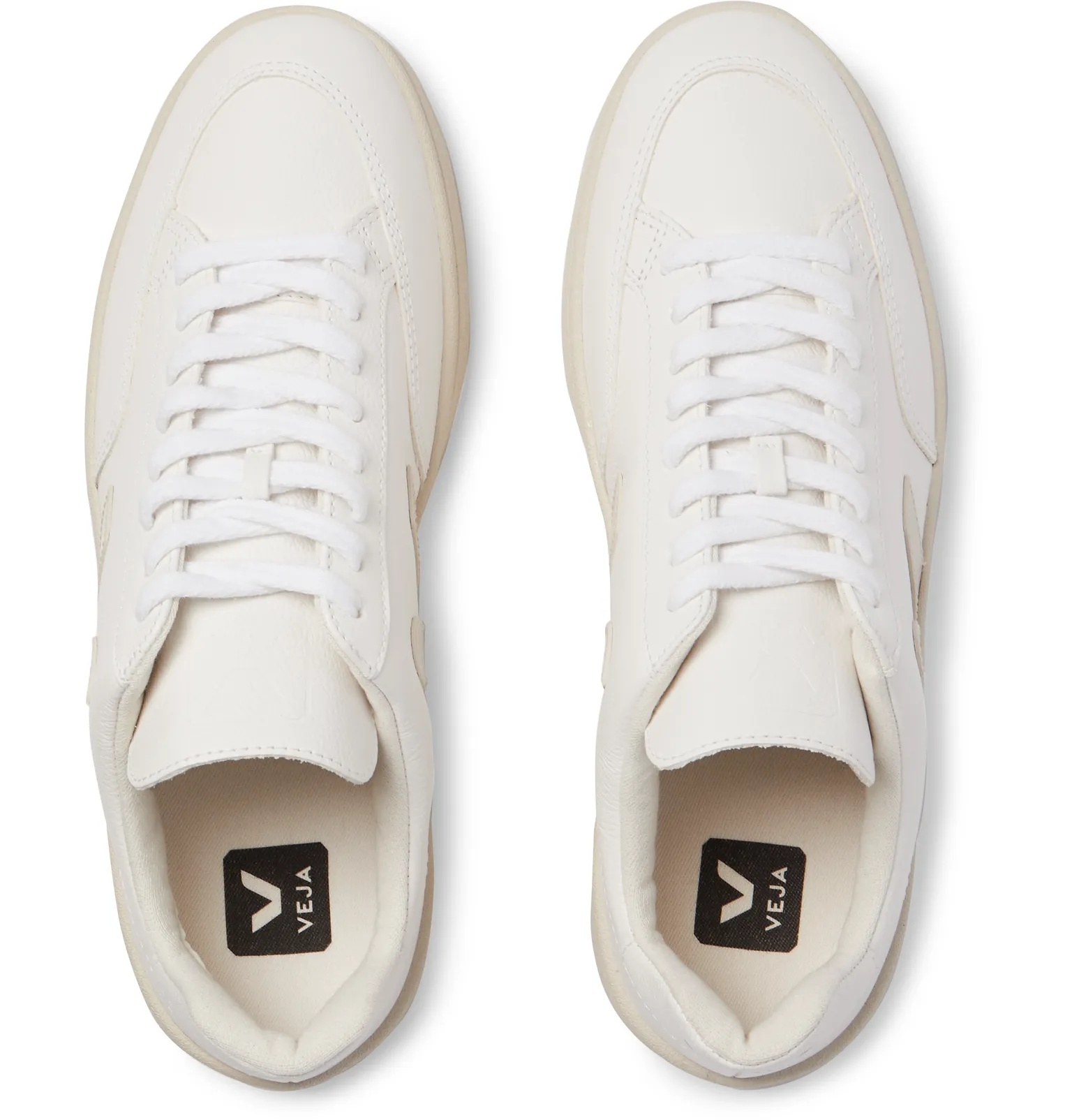 V-12 Rubber-Trimmed Leather Sneakers - 8