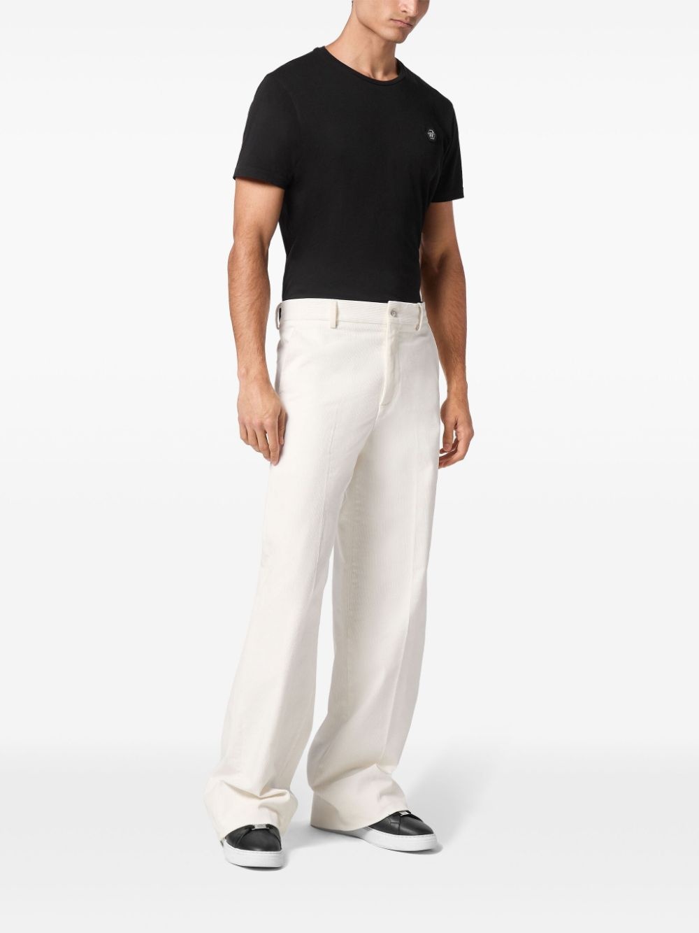 wide-leg velvet trousers - 2