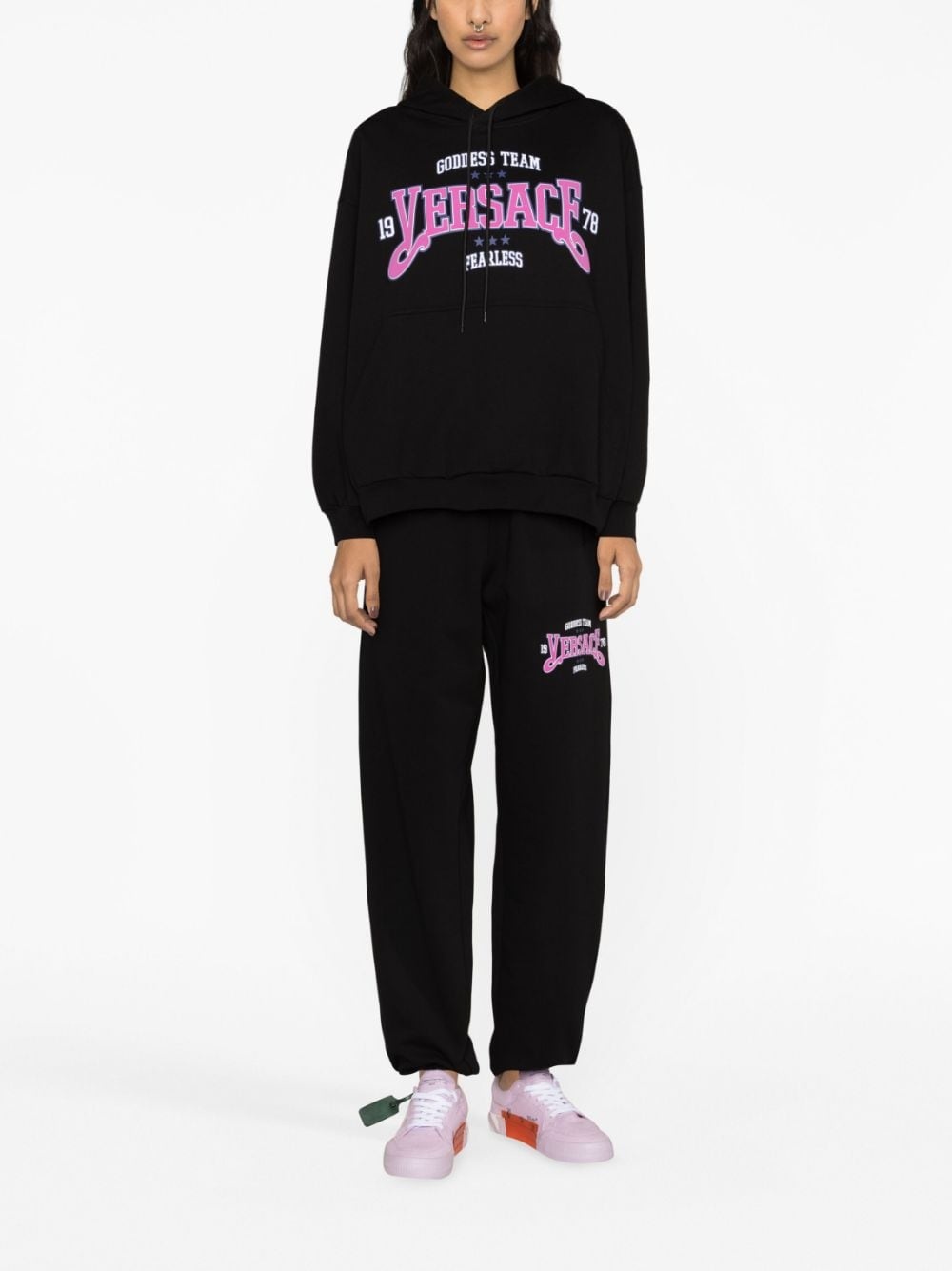 logo-print cotton hoodie - 2