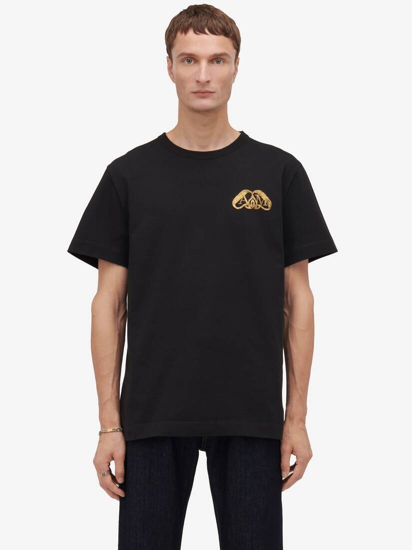Men's Half Seal Logo T-shirt in Black - 5
