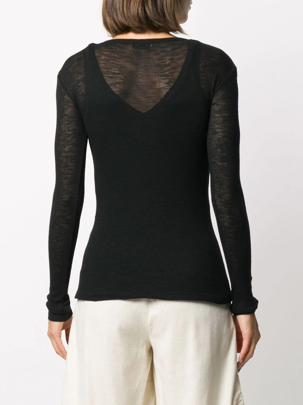 semi-sheer long-sleeved jumper - 4