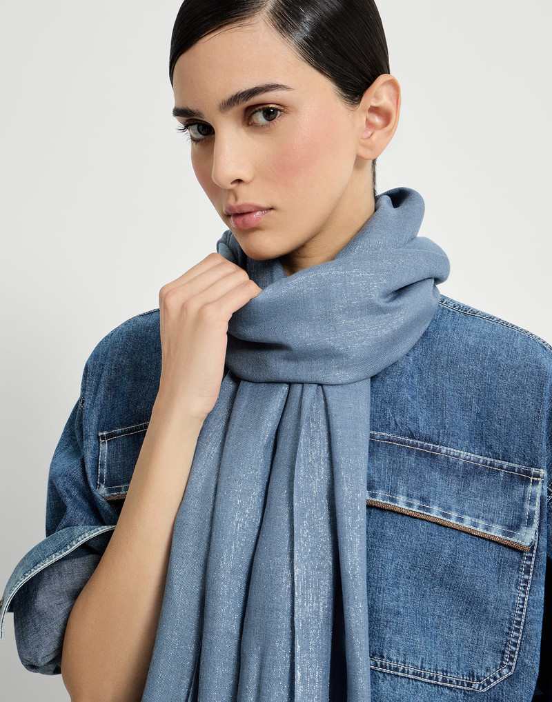 Cashmere and silk sparkling scarf 4