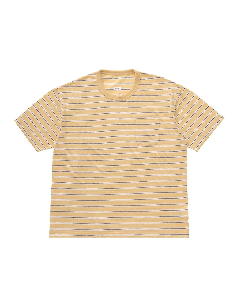 JUMBO BORDER TEE S/S (FINE WOOL) YELLOW - 1