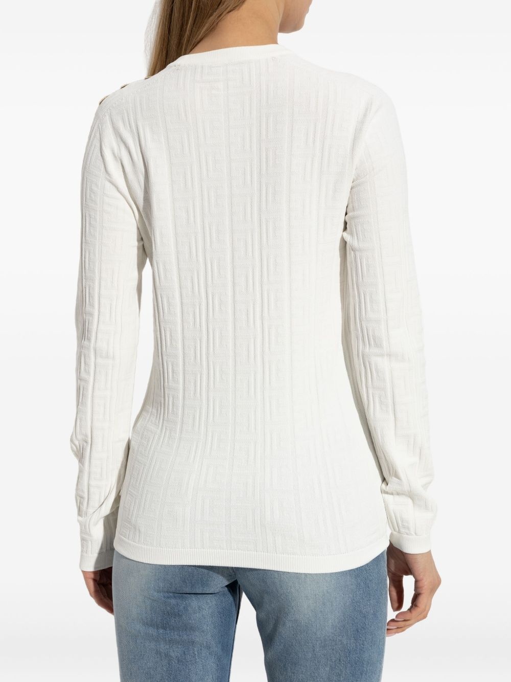 button-detail long-sleeve jumper - 4