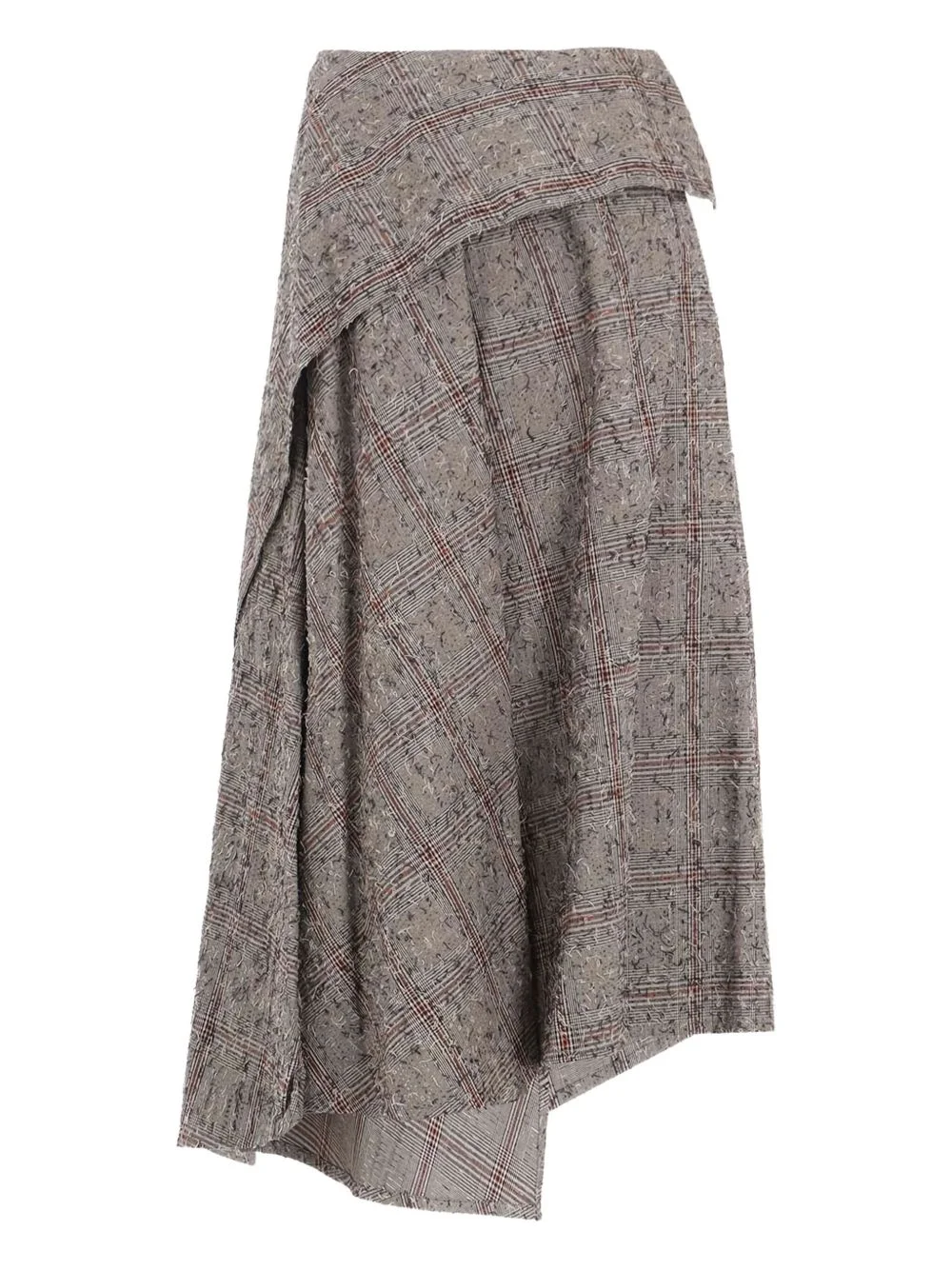 check asymmetric midi skirt - 1