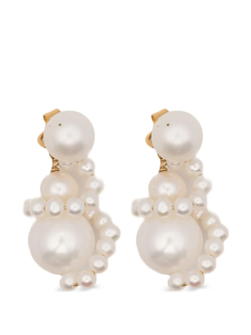 pearl-embellished drop earrings - 1