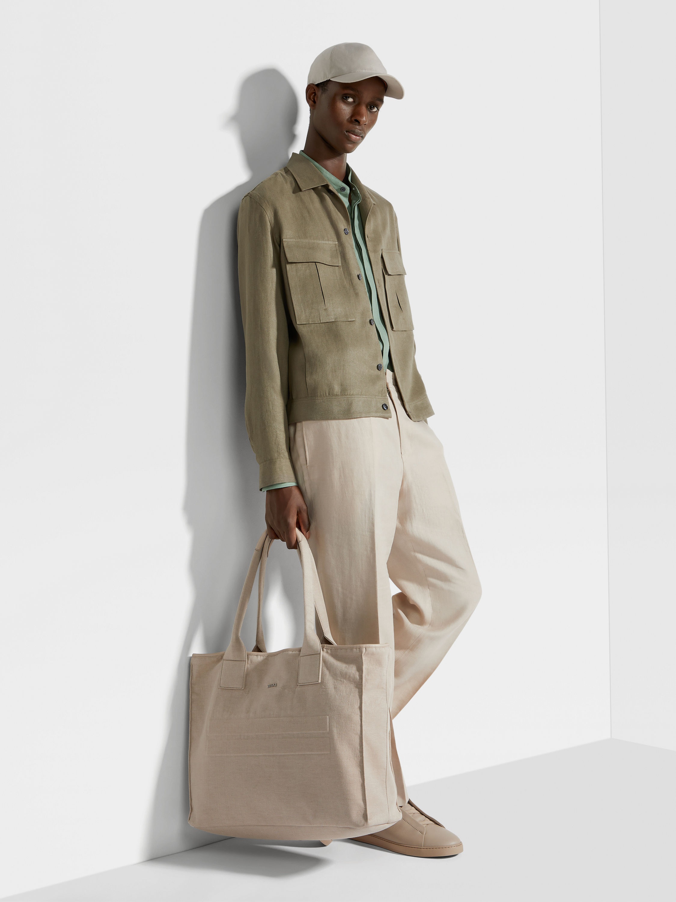 LIGHT BEIGE OASI LINO PANTS - 3