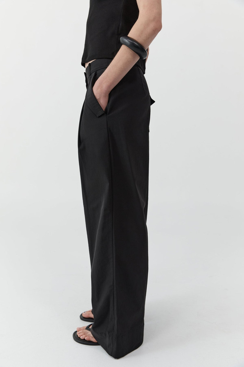 Utility Pleat Pants - Black 4